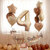 Fun Town Solid Beige 4 Number Foil Balloons 32 4th Birthday Party Decoration Helium Supported