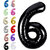 Fun Town Solid Black 6 Number Foil Balloons 32 6th Birthday Party Decoration Helium Supported