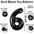 Fun Town Solid Black 6 Number Foil Balloons 32 6th Birthday Party Decoration Helium Supported