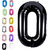 Fun Town Solid Black 0 zero Number Foil Balloons 32 Birthday Party Decoration Helium Supported