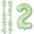 Fun Town Solid Green 2 two Number Foil Balloons 32 2nd Birthday Party Decoration Helium Supported