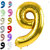 Fun Town Solid Gold 9 Number Foil Balloons 32 9th Birthday Party Decoration Helium Supported