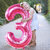 Fun Town Solid Pink 3 Number Foil Balloons 32 3rd Birthday Party Decoration Helium Supported