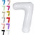 Fun Town Solid White 7 Number Foil Balloons 32 7th Birthday Party Decoration Helium Supported