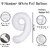 Fun Town Solid White 9th Number Foil Balloons 32 toy Birthday Party Decoration Helium Supported