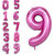 Fun Town Solid Pink 9 nine Number Foil Balloons 32 9th Birthday Party Decoration Helium Supported