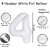 Fun Town Solid White 4 Number Foil Balloons 32 4th Birthday Party Decoration Helium Supported