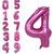 Fun Town Solid Pink 4 Number Foil Balloons 32 4th Birthday Party Decoration Helium Supported