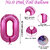Fun Town Solid Pink 0 zero Number Foil Balloons 32 Birthday Party Decoration Helium Supported