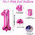Fun Town Solid Pink 1 one Number Foil Balloons 32 1st Birthday Party Decoration Helium Supported