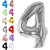 Fun Town Solid Silver 4 Number Foil Balloons 32 Birthday Party Decoration Helium Supported