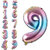 Fun Town Solid Multicolor 9 Number Foil Balloons 32 Birthday Party Decoration Helium Supported