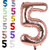 Fun Town Solid Rose Gold 5 Number Foil Balloons 32 Birthday Party Decoration Helium Supported
