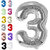 Fun Town Solid Silver 3 Number Foil Balloons 32 Birthday Party Decoration Helium Supported