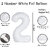Fun Town Solid White 2nd Number Foil Balloons 32 Birthday Party Decoration Helium Supported