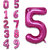 Fun Town Solid Pink 5 Number Foil Balloons 32 Birthday Party Decoration Helium Supported