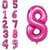 Fun Town Solid Pink 8 Number Foil Balloons 32 Birthday Party Decoration Helium Supported
