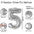 Fun Town Solid Silver 5 Number Foil Balloons 32 Birthday Party Decoration Helium Supported
