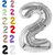Fun Town Solid Silver 2nd Number Foil Balloons 32 Birthday Party Decoration Helium Supported