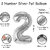Fun Town Solid Silver 2nd Number Foil Balloons 32 Birthday Party Decoration Helium Supported