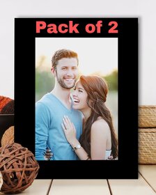 CHARKEE Wood Black Photo Frame Sets (Pack of 2)