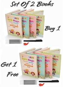 Magic Practice Coy Book, (4 BOOK + 10 REFILL+ 1Pen + 1Grip) - Buy 1 Get 1Free