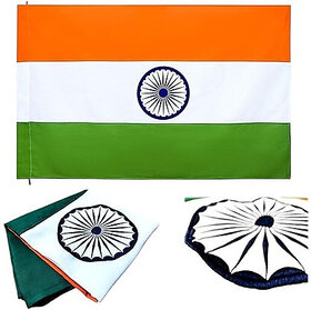 India National Flag 20 x 30 Inch 100% Pure Cotton, Har Ghar Tiranga for Outdoor, Homes, Offices & Schools