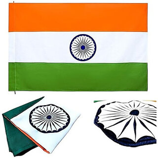 India National Flag 20 x 30 Inch 100% Pure Cotton, Har Ghar Tiranga for Outdoor, Homes, Offices & Schools