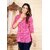 Women Striped Cotton Blend Straight Casual Kurti Top for Women  Stylish Daily Wear Kurta (Pink)