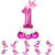 Princess Crown Pink 32 Inch 1st Number Toy Foil Balloon Set with Base  Birthday  Anniversary Decoration for Girls