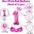 Princess Crown Pink 32 Inch 1st Number Toy Foil Balloon Set with Base  Birthday  Anniversary Decoration for Girls