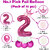 Princess Theme 2 Number Foil Balloon Set with Crown  Pastel Balloons  32 Inch Helium Supported Birthday  Anniversary