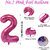 Princess Theme 2 Number Foil Balloon Set with Crown  Pastel Balloons  32 Inch Helium Supported Birthday  Anniversary