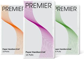 (Pack of 10) Premier Paper Handkerchief - White, 15 Pulls Each - Soft, Hygienic & Travel-Friendly