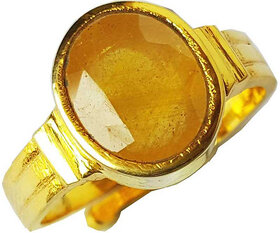 Natural And Certified Yellow Sapphire Panchdhatu Adjustable Ring