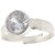 Natural American Diamond Stone With Silver Plated Adjustable Ring