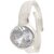 Natural American Diamond Stone With Silver Plated Adjustable Ring