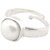 NATURAL PEARL (MOTI) STONE WITH SILVER PLATED ADJUSTABLE RING