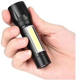Charkee 10W High Flash Led torch Metal Body Rechargeable Tourch (Black)