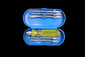 5-in-1 Magnetic Screwdriver Set with Tester  Slotted, Phillips  Poker Tips  Durable Steel Blades with Non-Slip Grip H
