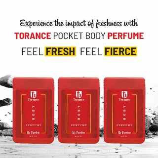 (Pack of 3) Torance Pocket Body Perfume  My Passion | Long-Lasting Fresh Fragrance Spray for Men & Women (18 ml Each)