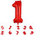 Party Bird Solid Red Number 1/ One Foil Toy Balloons 32 Inch Birthday Party  Anniversary Decoration for Girls/ Boys