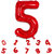 Party Bird Solid Red Number 5/ Five Foil Toy Balloons 32 Inch Birthday Party  Anniversary Decoration for Girls/ Boys