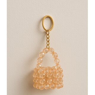 Techiefox Designer Beaded Key Chain in Handbag Shape  Sparkling Plastic Bead Craft Key Ring for Fashionable