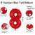 Party Bird Solid Red Number 8/ Eight Foil Toy Balloons 32 Inch Birthday Party  Anniversary Decoration for Girls/ Boys