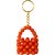 Techiefox Stylish Red Beaded Key Chain  Handcrafted Mini Purse Shape with Durable Gold Metal Ring