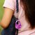Techiefox Handmade Mini Handbag Style Keychain  Crafted with Purple Plastic Beads  Cute  Quirky Key Holder for Bags