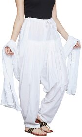 Woman's Plain Cotton Salwar Free Size  Plain Patiala  SEMI Patiala Pants  Solid Cotton