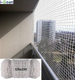 Heavy Duty 12ft x 25ft HDPE Bird Net for Home and Industrial Use (White) 1pcs