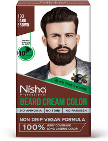 Nisha Beard Colour for Men (40gm) - Dark Brown, No Stain  Quick color in 10 Minute
